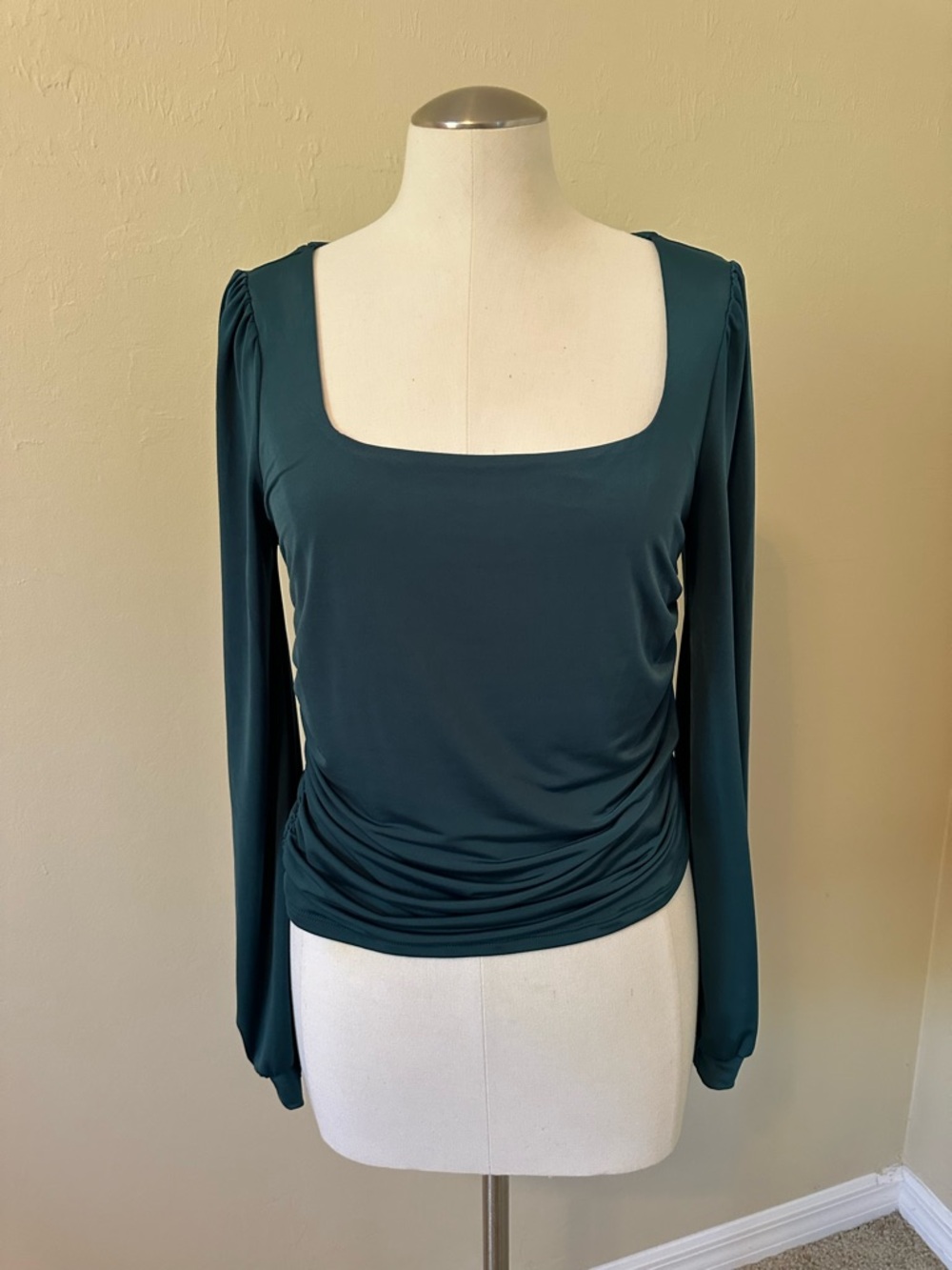 Lush Square Neck Teal Blouse